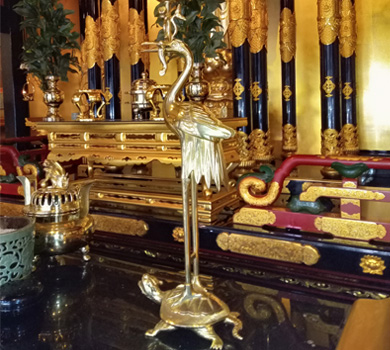 善通寺様　磨きノン施工例　鶴亀燭台