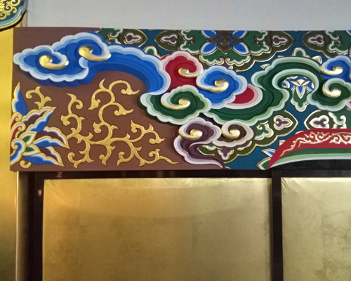 お内陣虹梁彩色後