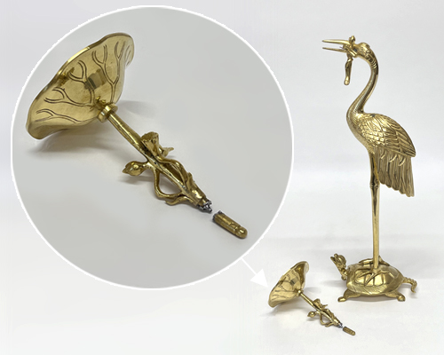 折れた蓮軸の修復前