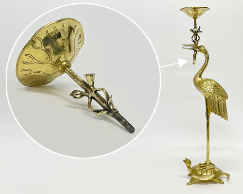 折れた蓮軸の修復後