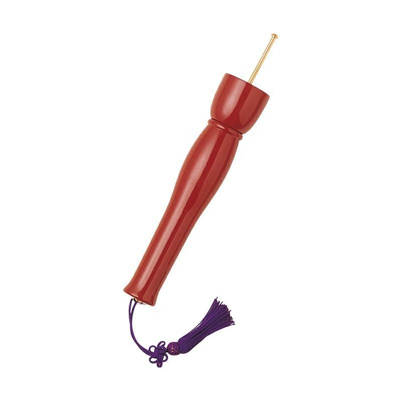 リン棒収納式印金の柄 朱塗（長さ18cm、長さ21cm 2種類）3753