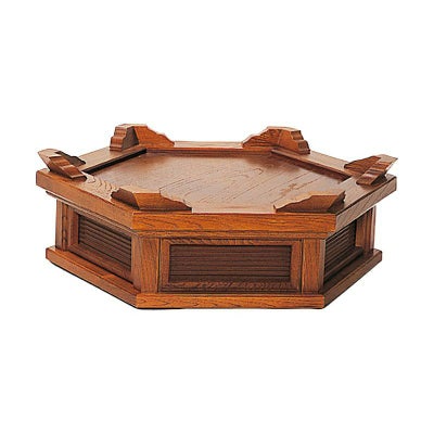 スベリ止め付背短木魚台 欅スリ漆（平径1.3尺：約39cm～平径1.7尺：約52cm 3種類）3951