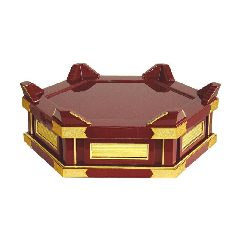 スベリ止め付背短木魚台 朱塗面金箔押（平径1.3尺：約39cm～平径2尺：約61cm 4種類）3952