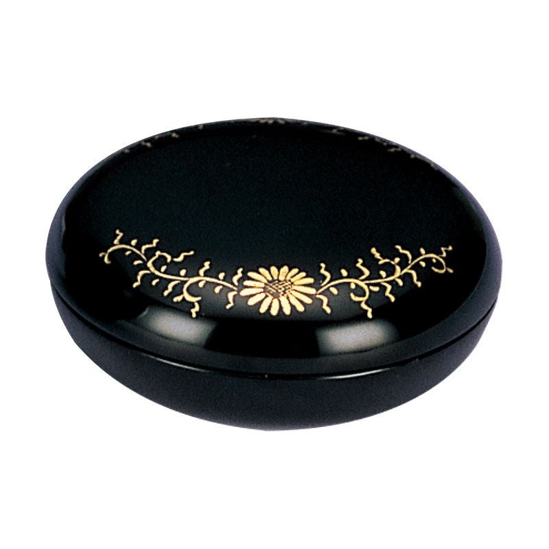 漆塗香合 菊唐草沈金（丸型） 0310-0200