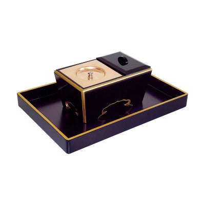 角香炉セット 黒塗渕金塗 2510-0600