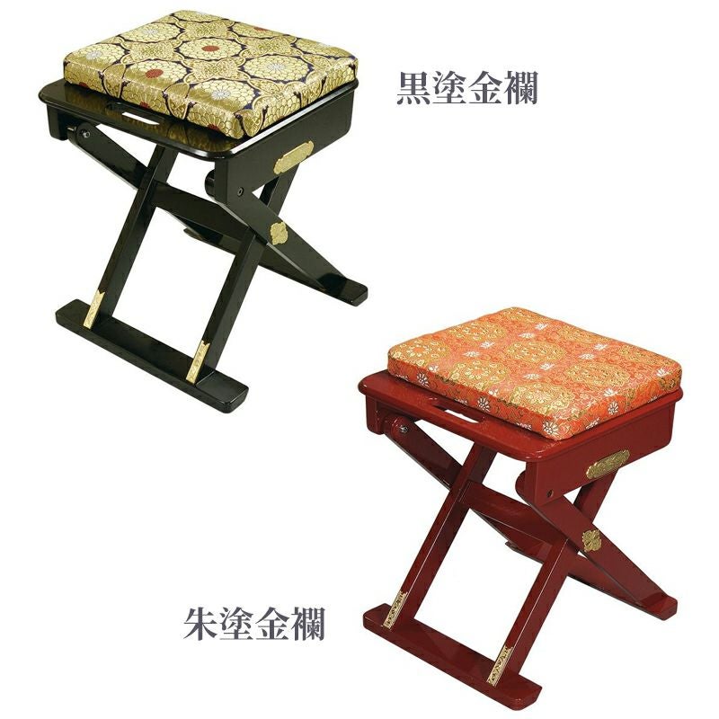 ルーツ型おともにいーす 金具付（朱塗金襴・黒塗金襴 2色）0780