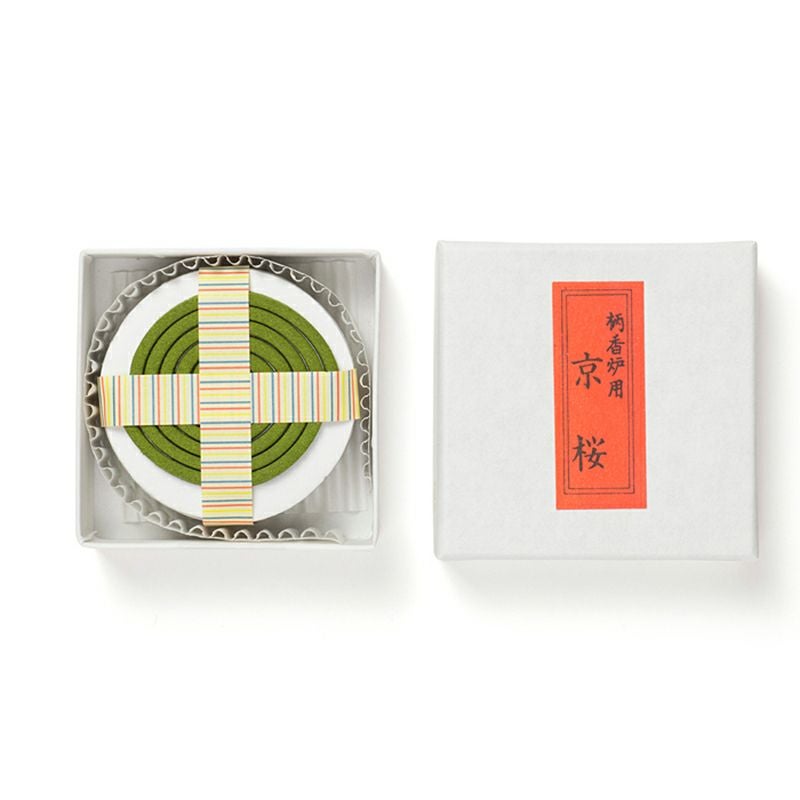 松栄堂 巻線香 柄香炉用 京桜 白檀調 直径4cm 5枚入