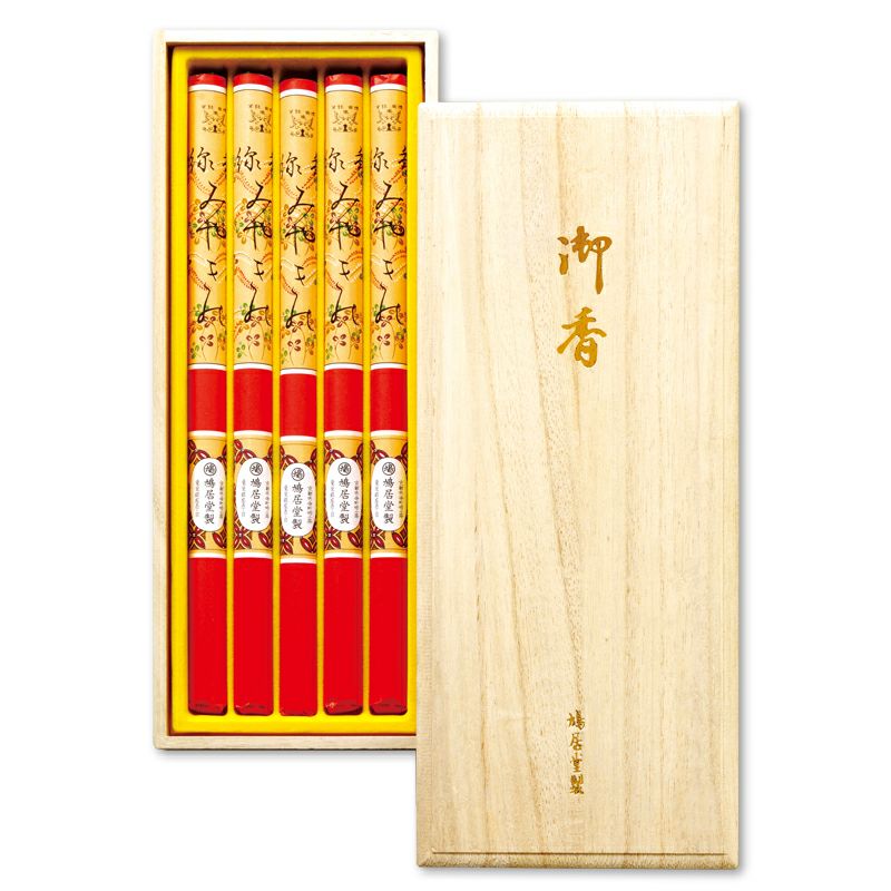 鳩居堂 進物用線香 宮城野 白檀調 長寸26cm 5把詰 桐箱入