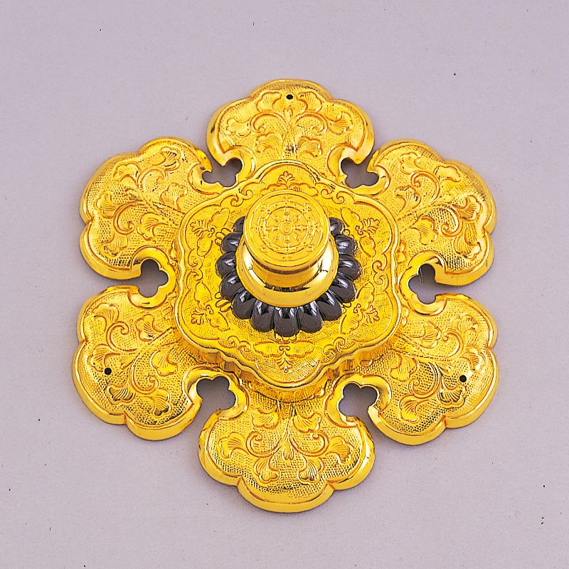 釘隠 御本山型 中座敷折 銅製 本金メッキ（直径7.5～18cm 8種類