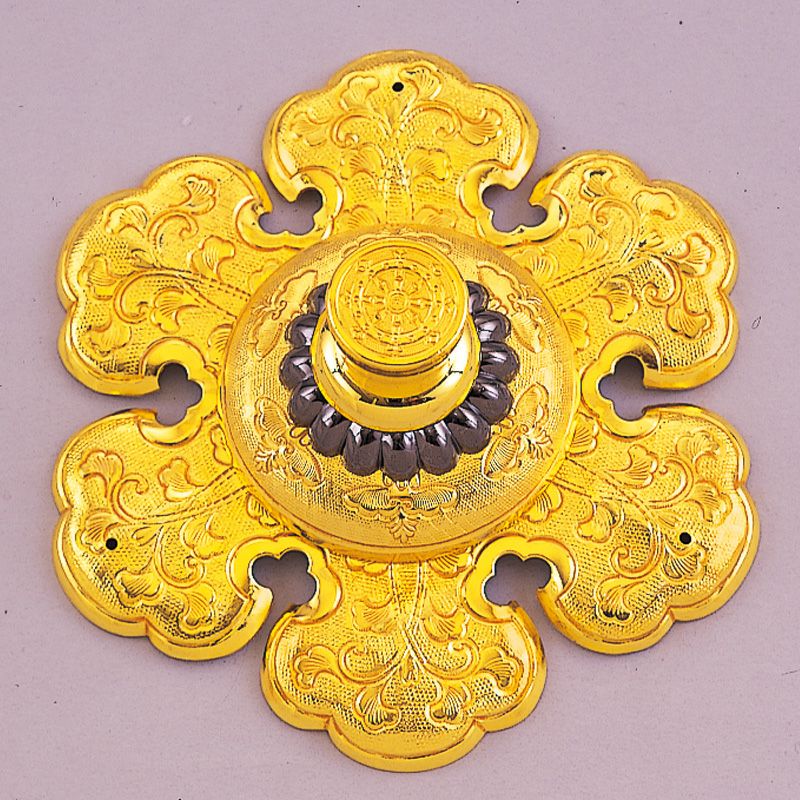 釘隠 御本山型 中座丸座 銅製 本金メッキ（直径7.5～18cm 8種類）