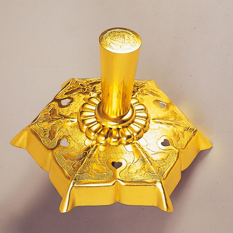 懸魚六葉釘隠 銅製 本金メッキ 取付用ボルトネジ足付（直径12～24cm 7