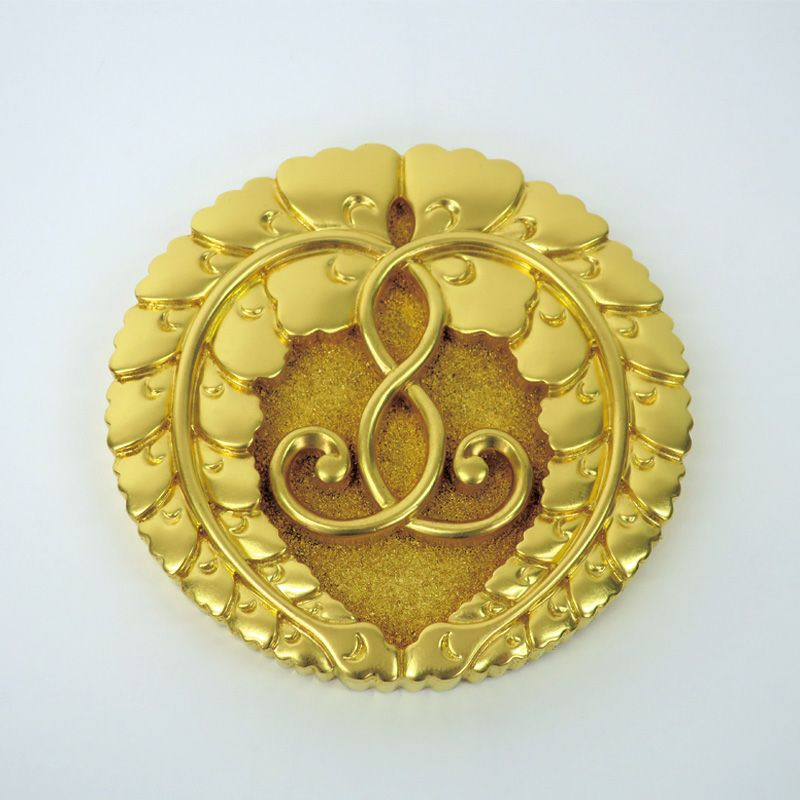 定紋 下り藤紋 樹脂製 純金箔押（直径21～36cm 3種類）