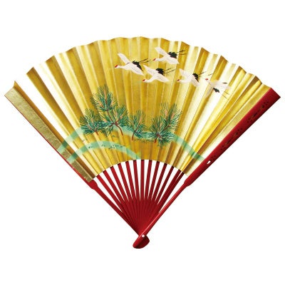 中啓 朱塗骨 金銀地松鶴 紙箱入 長さ30cm（各宗派）