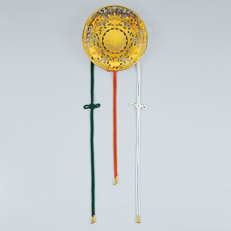 華籠の紐 三色紐・しず付 1組 長さ67cm 本願寺派（人絹・正絹 2種類