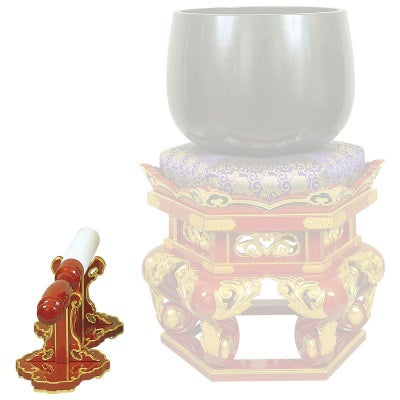 撥置台 御本山様式 本朱漆塗 面純金箔押 金具なし（大金33～45cm 5種類）