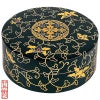 香合 定紋唐草蒔絵入 本漆塗蝋色 内部金箔押 卯兵衛印（口径9～15cm 5種類）