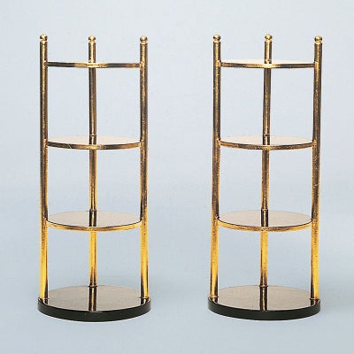 段盛具 木製 丸柱三段棚純金箔押 （供笥寸法15cm～21cm 5種類）