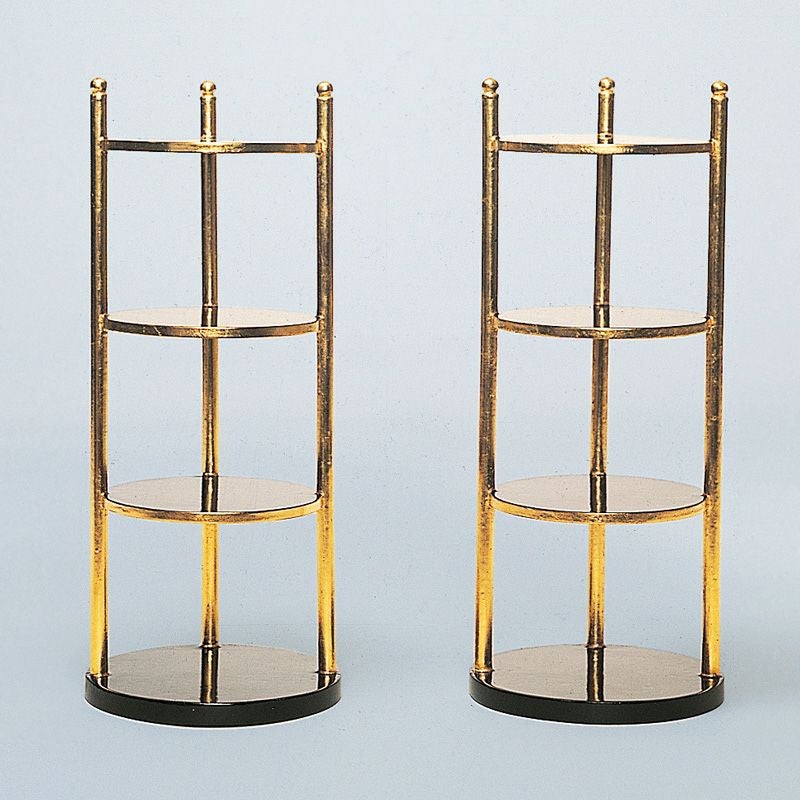 段盛具 木製 丸柱三段棚純金箔押 （供笥寸法15cm～21cm 5種類）