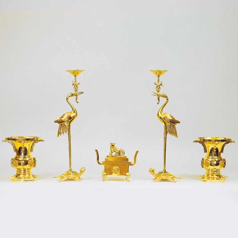 五具足 花瓶丸型 無地 磨き（花瓶口径15～27cm 9種類）