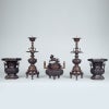 五具足 御本山様式 花瓶六角型 花瓶落としなし 蝋型鋳造 別製最上（花瓶対辺15～30cm 6種類）