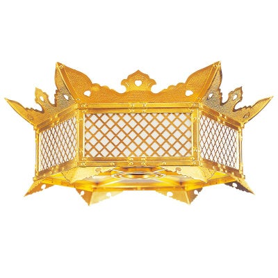 新型灯籠 御影堂型 擬宝珠なし 真鍮製 純金箔押 電装品付 笠径121cm（大谷派）