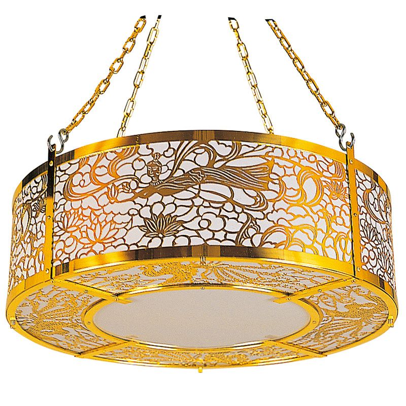 丸型照明灯 真鍮製 金メッキ 電装品付 直径50cm（各宗派）