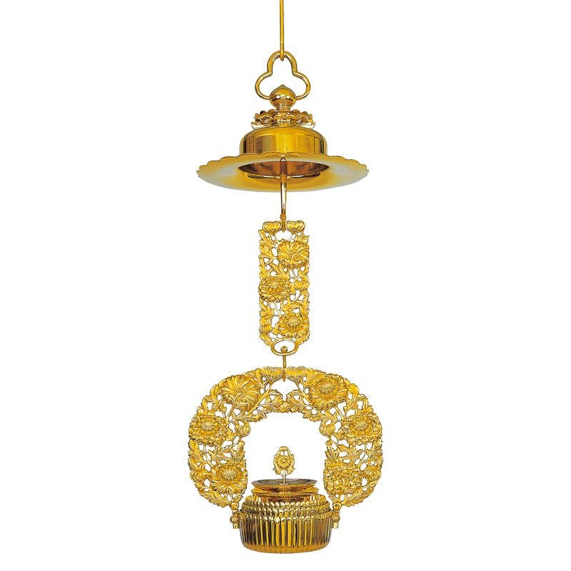 菊輪灯　6寸 輪灯 盛菊輪灯 6.0寸 1対 仏具 浄土真宗本願寺派 西 : 仏壇職人 関工作