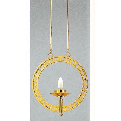 新様式輪灯 B型 笠なし 真鍮製 金メッキ 電球・コード付 胴幅18cm（各宗派）