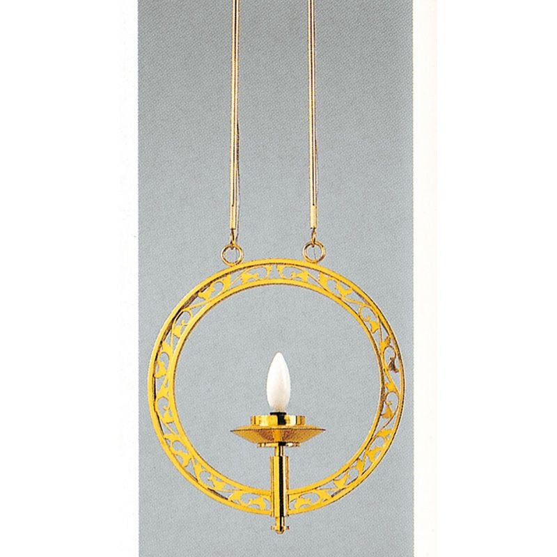 新様式輪灯 B型 笠なし 真鍮製 金メッキ 電球・コード付 胴幅18cm（各宗派）