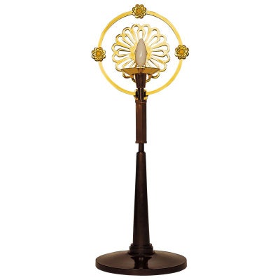 新様式灯明台 B型 真鍮製 宣徳色付・本金メッキ 電装品付（総高さ73cm）