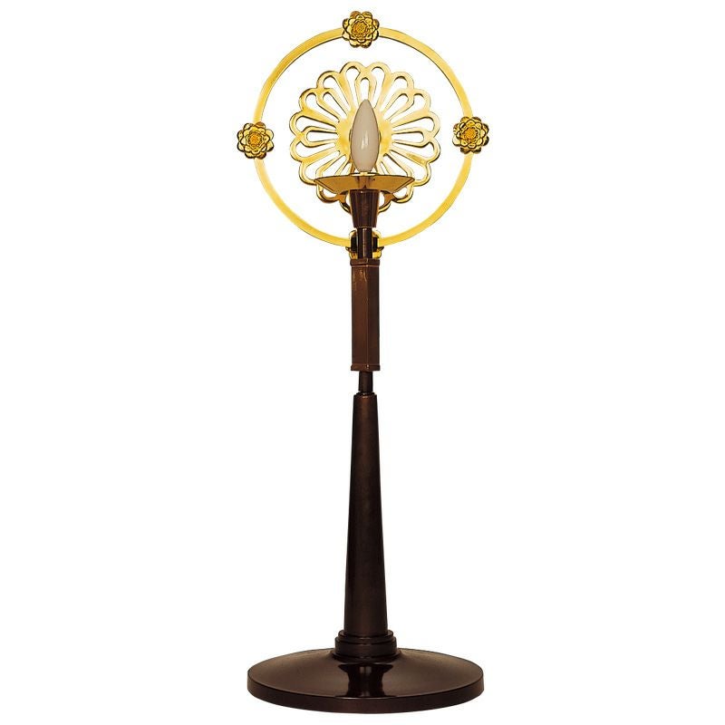 新様式灯明台 B型 真鍮製 宣徳色付・本金メッキ 電装品付（総高さ73cm）