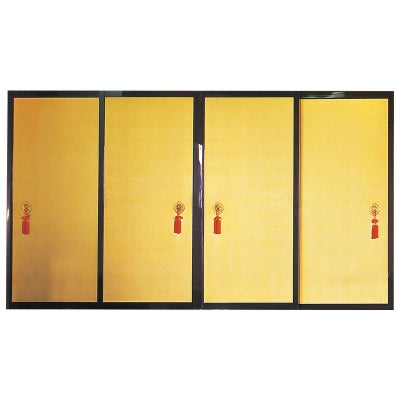 余間金襖 框本漆塗 京襖極上仕立 本金紙無地 引手金具〈正絹房〉付 最上 1枚基準寸法幅91cm、高さ197cm迄 1間4枚2間（各宗派）