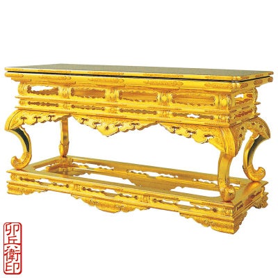 中尊前上卓 別誂御本山様式 四方正面仕上 卯兵衛印 横幅70cm（大谷派）