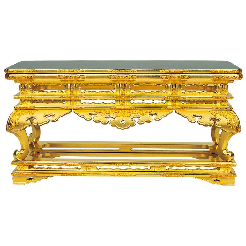 専用出品　木製家具(上)　 金色装飾付き 中尊前上卓 御本山型 最上（横幅61～91cm 5種類） | 寺院用仏具・寺院