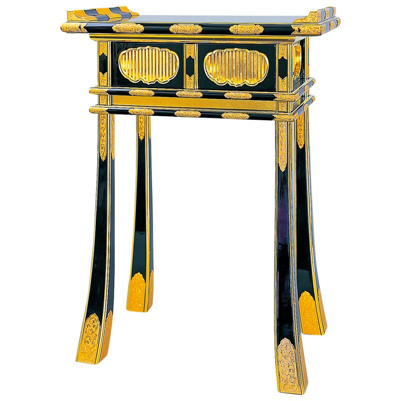 背高経卓 筆返し角型 金具打 横幅48cm（大谷派）
