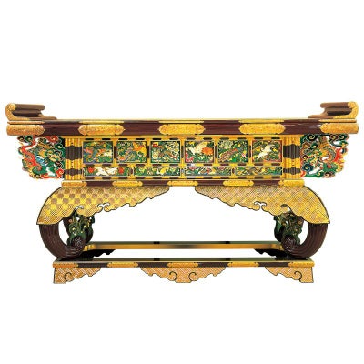 六鳥型前卓 御本山型 本うるみ漆塗 別製最上 横幅167cm（本願寺派）