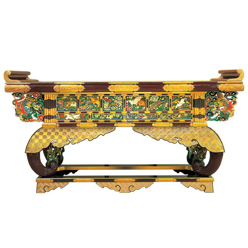 六鳥型前卓 御本山型 本うるみ漆塗 別製最上 横幅167cm（本願寺派）