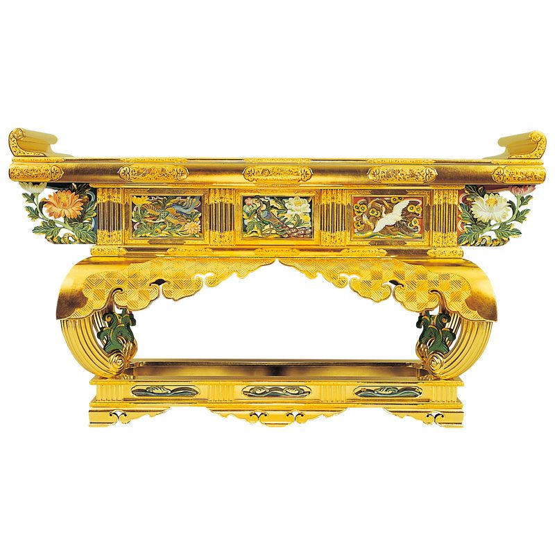 三鳥型前卓 腰三鳥彫 最上 横幅167cm（本願寺派）