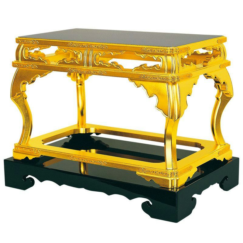 春日卓 御本山阿弥陀堂型 導師用 横幅48cm（金具打、金具なし 2種類