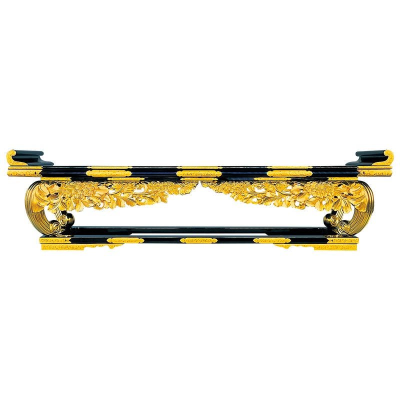 如来堂型脇壇卓 菊彫刻入 最上 横幅106cm（高田派）