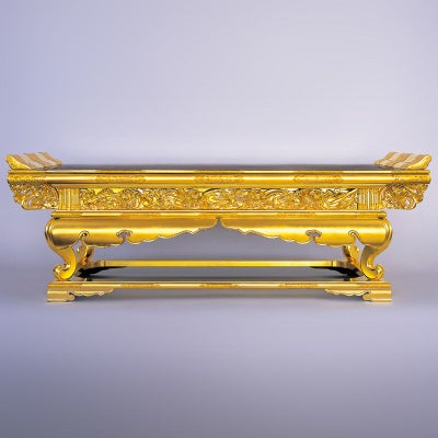 略型前卓 菊水彫刻入 金具なし 横幅106cm（各宗派）
