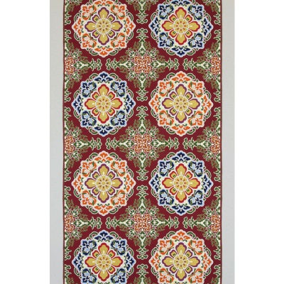 打敷 本金襴 蘇芳地花菱宝相華紋別織 一巾半三角袖なし（真宗各派）