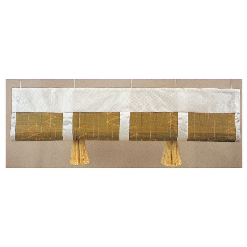 翠簾 葬儀用 白地小葵 房鍵付属品付 両面仕立 幅丈180cm角（各宗派