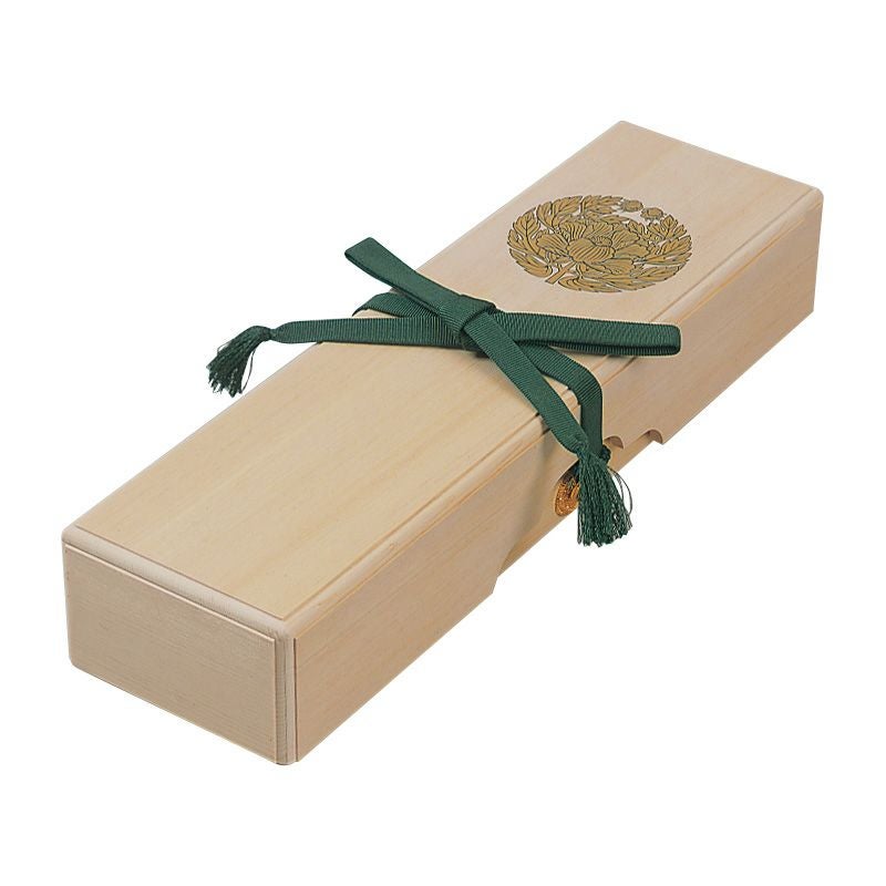 表白箱 桧製白木仕上 定紋付 内寸長さ33.3cm、幅7.3cm（大谷派）