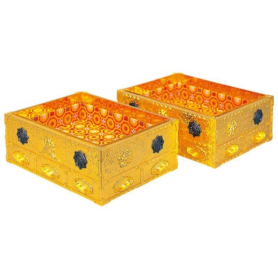 数衣香炉箱（据箱）金具包み打 天人・宝輪模様入 最上 2個1組