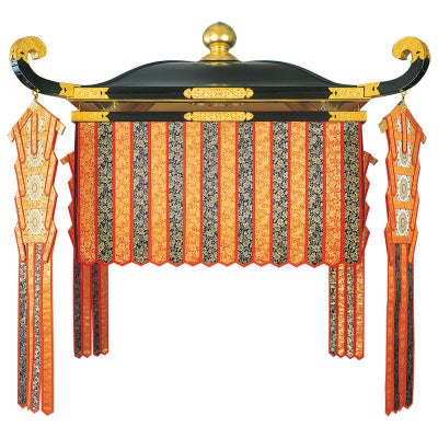 金襴幡蓮型人天蓋 御本山御影堂様式 本金襴両面仕立 笠対辺寸法106cm（本願寺派）