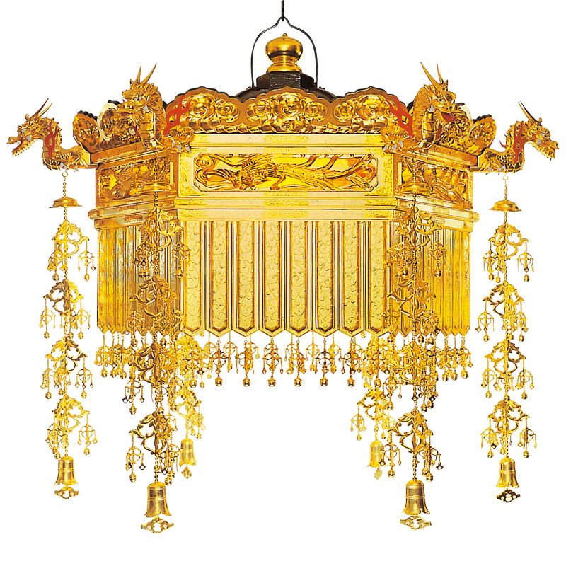 人天蓋 六角型 幡蓮（ばれん）板付 瓔珞（ようらく）木製 極上 笠対辺寸法106cm（各宗派）