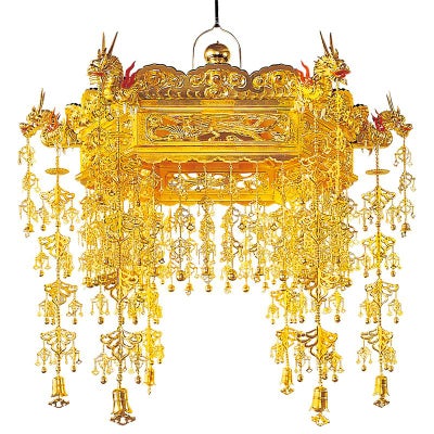 人天蓋 六角型 総瓔珞（ようらく）下がり 瓔珞木製 極上 笠対辺寸法106cm（各宗派）