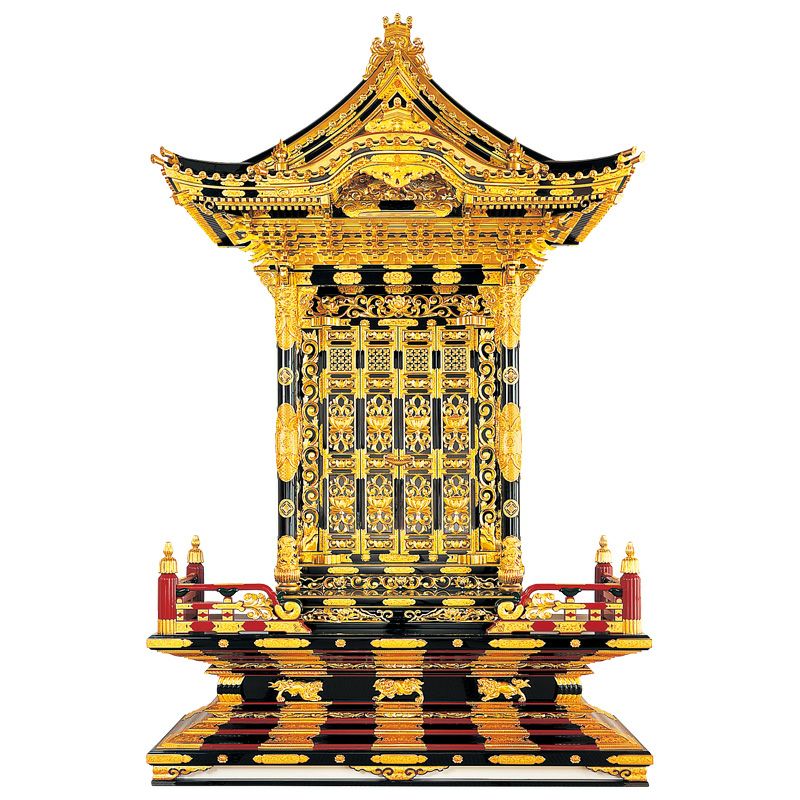 極上・銅鑼・尺壹・西京・源龍在銘・京仏具・本手打・宣徳・鳴物・妙鉢・仏教美術 脇壇御厨子用御須弥壇 御本山様式 御影堂型 極上 框横幅152cm（大谷派