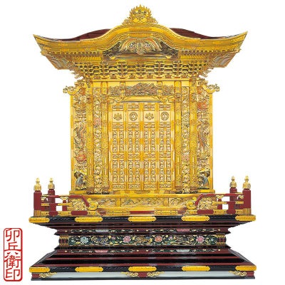 御開山御厨子 御本山様式 並向拝型 卯兵衛印 屋根幅136cm（本願寺派）